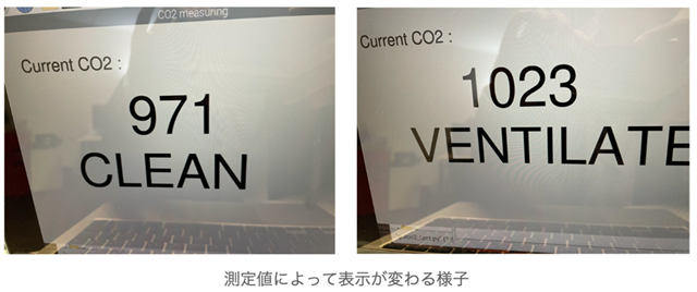 CO2 sensor result on screen