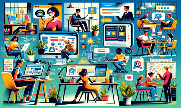 Made by image generator（ChatGPT 活用している人の画像作成して）