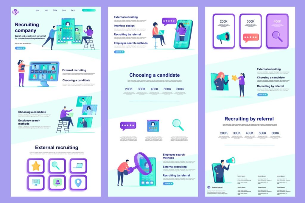 ウェブサイトのテンプレートのコンセプト