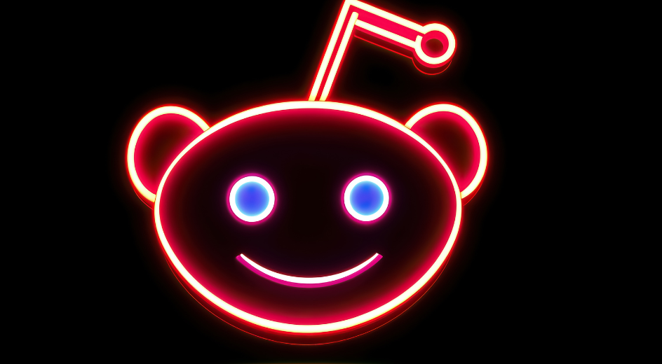 ネオン風のRedditロゴ
