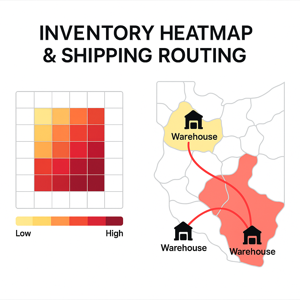 在庫ヒートマップと発送ルーティングの可視化