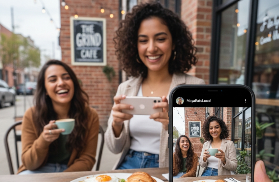 ローカルインフルエンサーによる飲食店紹介のイメージ