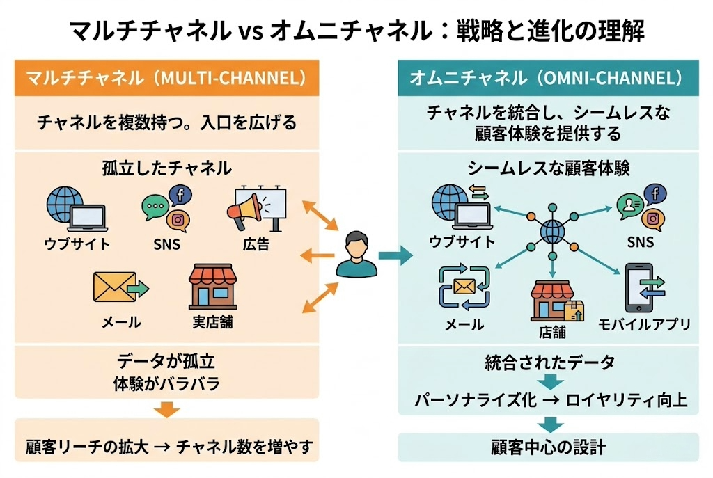 Multi channel & Omni Channel Comparison
