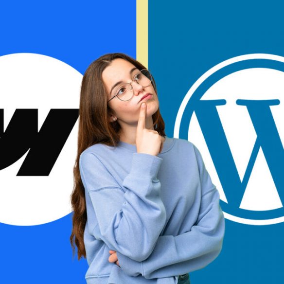 WebflowとWordPressの間で悩む女性